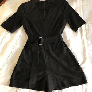 Zara black suede jumpsuit